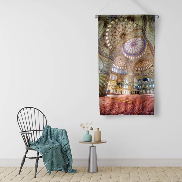 Türkiye Camileri İç Mekan Duvar Flaması Kumaş Baskı 10763