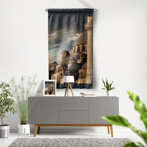 Türkiye Camileri Dış Mekan Duvar Flaması Kumaş Baskı 10764