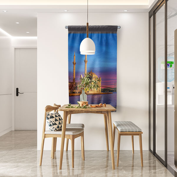 islam-duvar-sanati-10766-03 Ortaköy Camii Boğaz Manzaralı Duvar Flaması Kumaş Baskı 10766