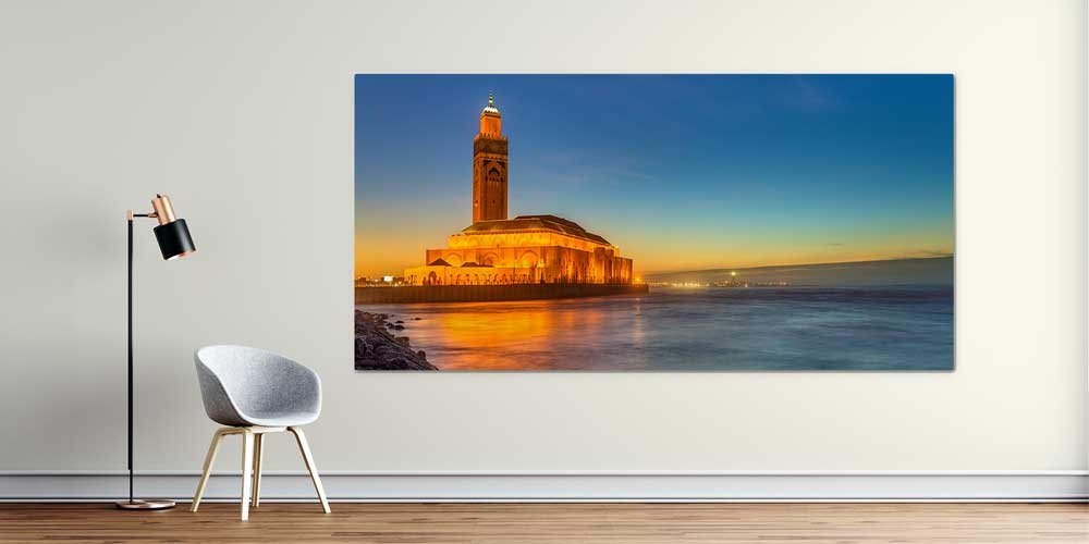 islam-duvar-sanati-11361-01 Hassan II Camii Gece Manzarası Duvar Dekoru 11361