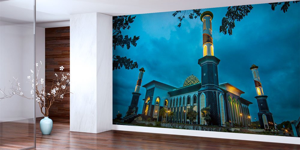 Gece Aydınlatmalı Cami Duvar Kağıdı 10429