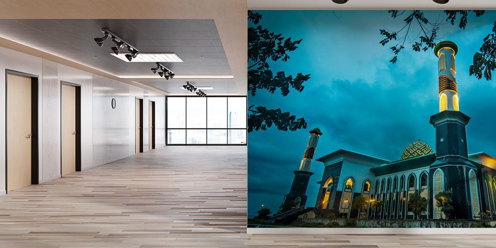 Gece Aydınlatmalı Cami Duvar Kağıdı 10429