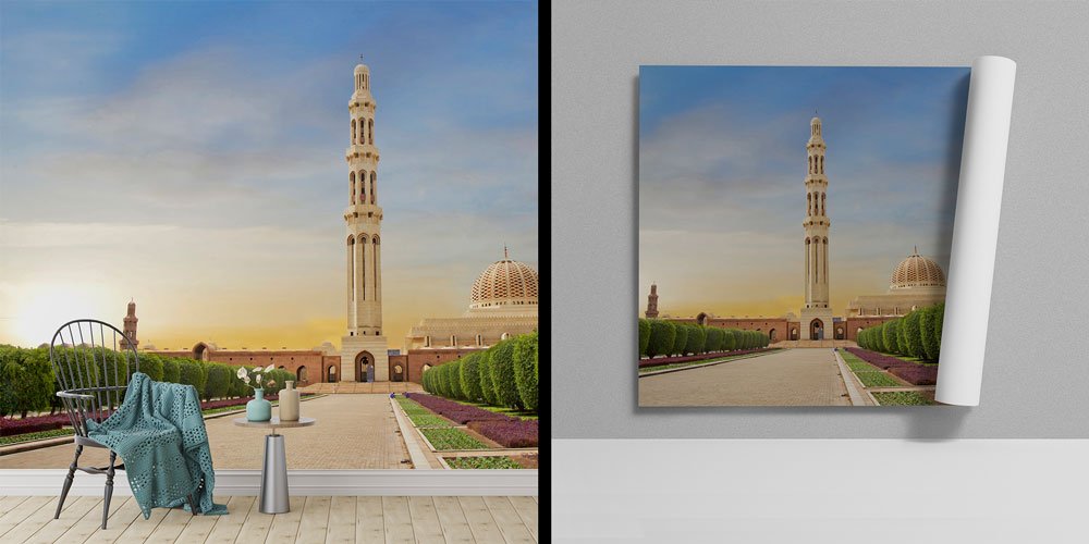 Sultan Qaboos Büyük Camii Bahçe Manzarası Duvar Kağıdı 10436