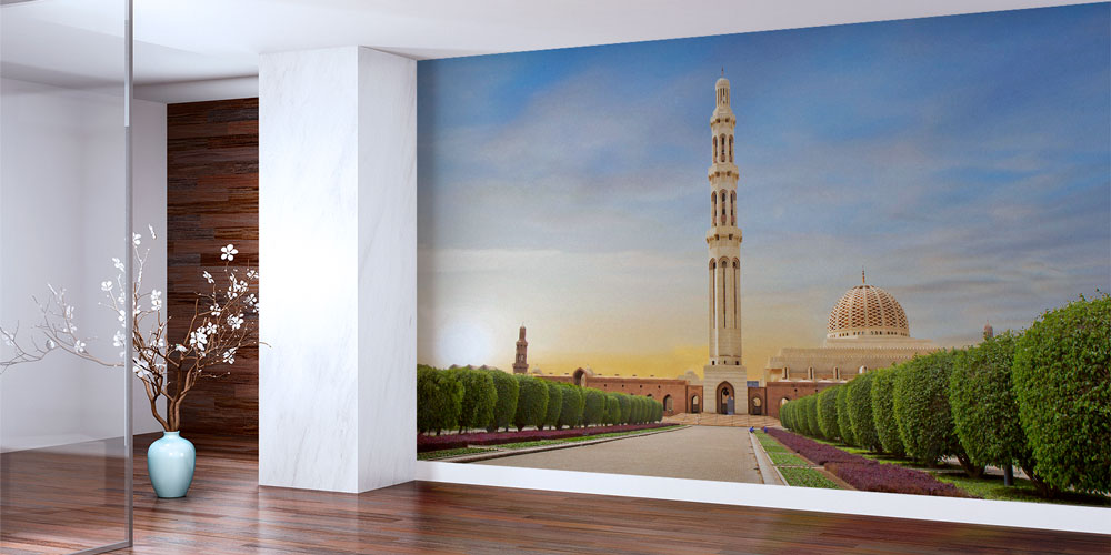 Sultan Qaboos Büyük Camii Bahçe Manzarası Duvar Kağıdı 10436