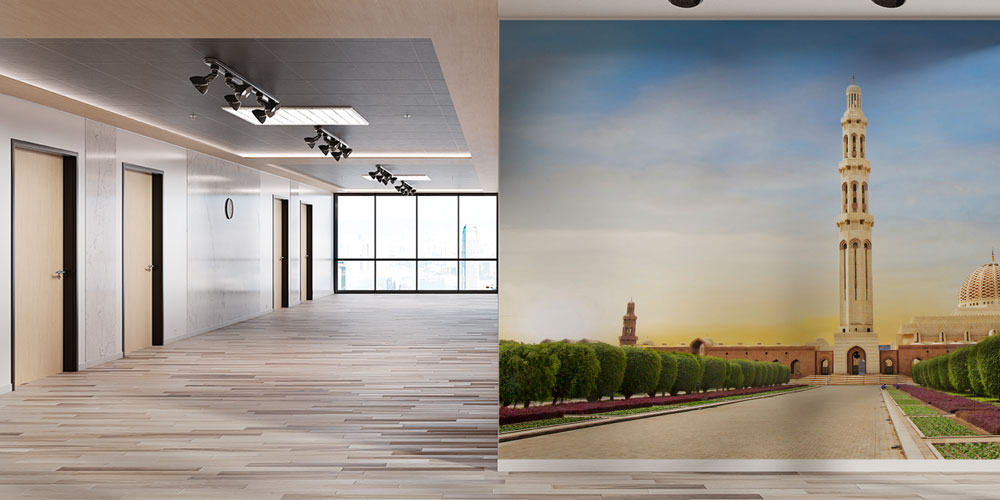 Sultan Qaboos Büyük Camii Bahçe Manzarası Duvar Kağıdı 10436