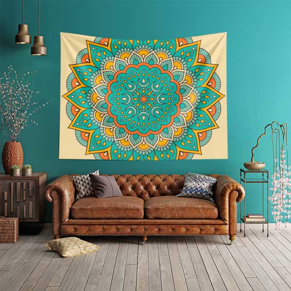 Canlı Renkli Mandala İslami Duvar Sanatı Dekoru 10526