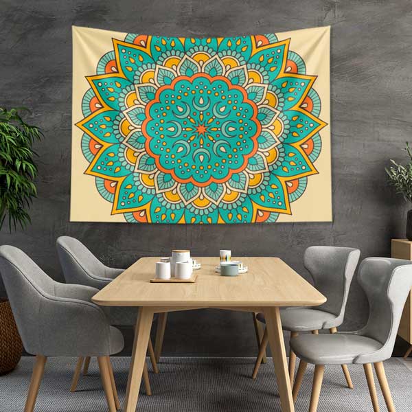 Canlı Renkli Mandala İslami Duvar Sanatı Dekoru 10526
