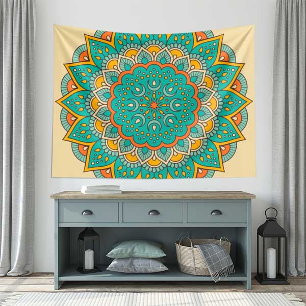 Canlı Renkli Mandala İslami Duvar Sanatı Dekoru 10526
