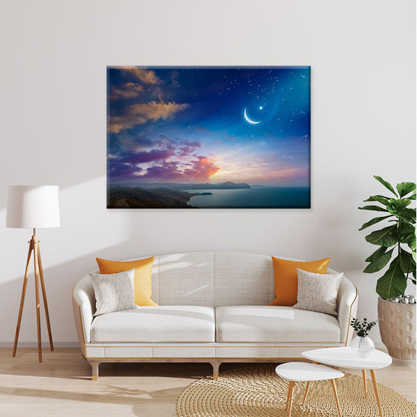 Hilal ve Deniz Manzaralı Kanvas Duvar Tablosu – 10880