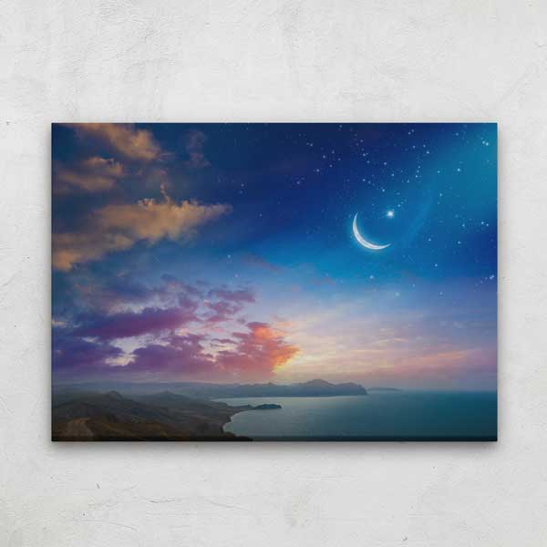 Hilal ve Deniz Manzaralı Kanvas Duvar Tablosu – 10880