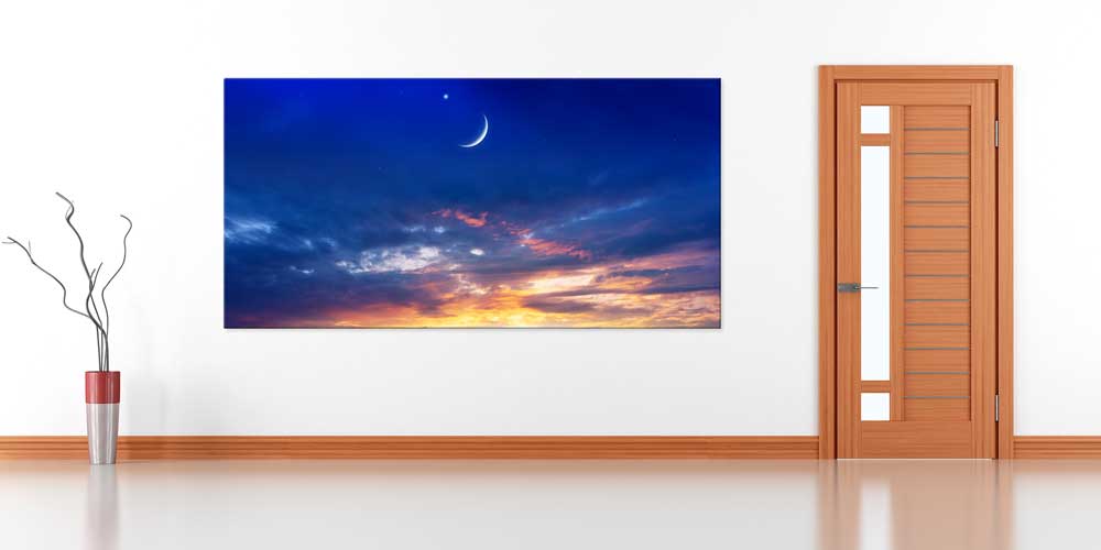 islam-duvar-tablolar-11441-02 Hilal ve Gün Doğumu Manzaralı Büyük Ebatlı Duvar Dekoru 11441