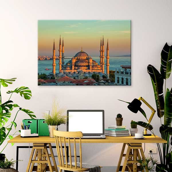 islam-duvar-tablolari-10919-02 Türkiye Camileri Kanvas Tablo - İstanbul Manzara Dekoru – 10919