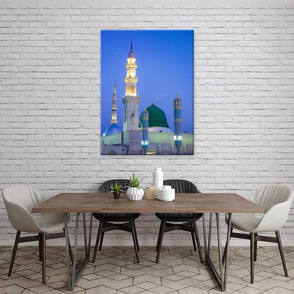 Medine Mescid-i Nebevi Gece Manzaralı Kanvas Duvar Tablosu – 10921