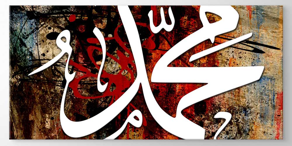 Modern Hat Sanatı ve Soyut Zeminli Duvar Dekoru 11412