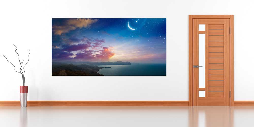 Hilal ve Deniz Manzaralı Büyük Ebatlı Duvar Dekoru 11436