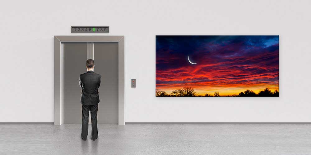 Hilal ve Deniz Manzaralı Büyük Ebatlı Duvar Dekoru 11436