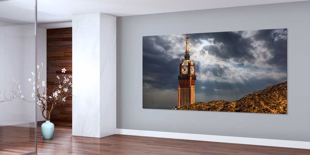 islam-kabe-duvar-panosu-11442-03 Kabe Mekke Saat Kulesi Manzaralı Büyük Ebatlı Duvar Dekoru – 11442