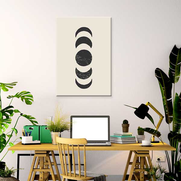 Minimalist Ay Fazları Desenli Kanvas Duvar Tablosu – 10887