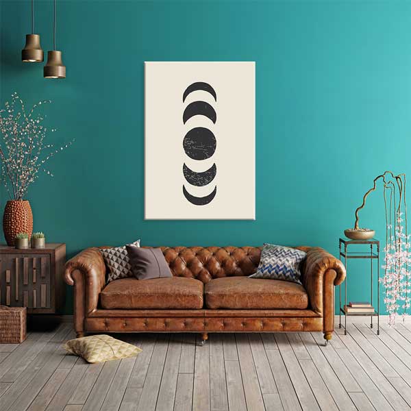 Minimalist Ay Fazları Desenli Kanvas Duvar Tablosu – 10887