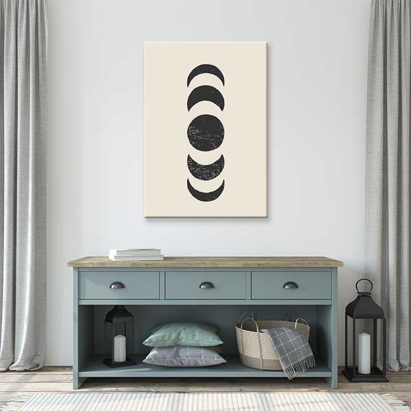Minimalist Ay Fazları Desenli Kanvas Duvar Tablosu – 10887
