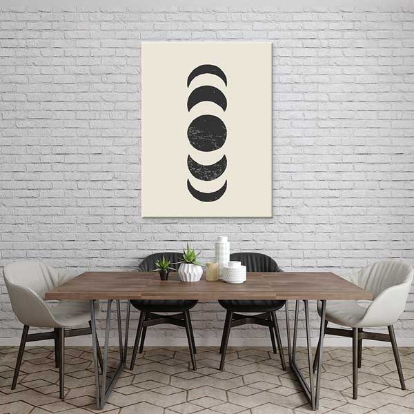 Minimalist Ay Fazları Desenli Kanvas Duvar Tablosu – 10887