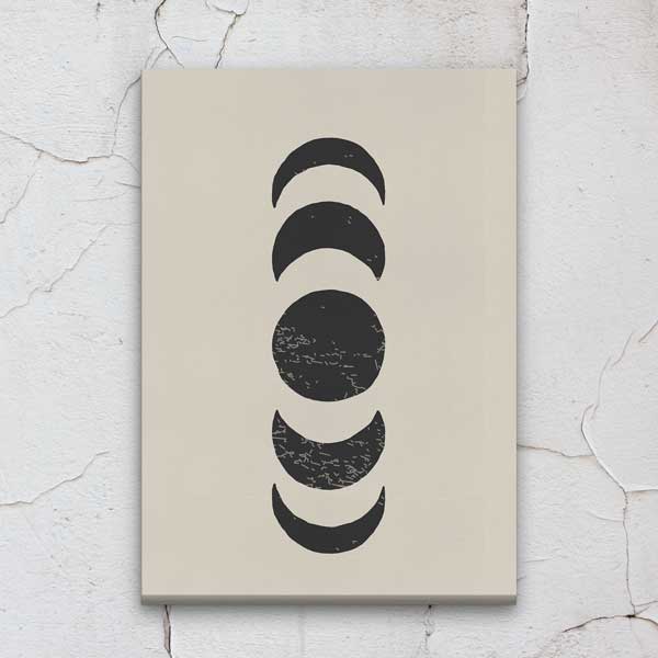 Minimalist Ay Fazları Desenli Kanvas Duvar Tablosu – 10887