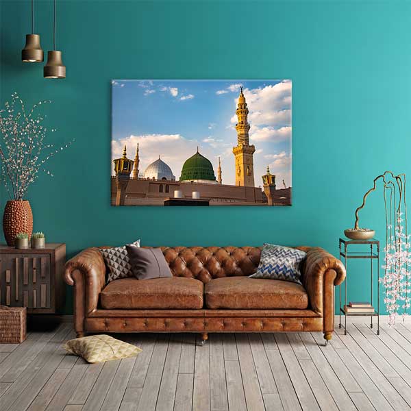Medine Mescid-i Nebevi Kubbe ve Minare Tasarımlı Kanvas Duvar Tablosu – 10901