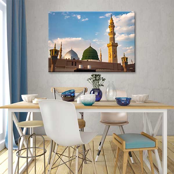 Medine Mescid-i Nebevi Kubbe ve Minare Tasarımlı Kanvas Duvar Tablosu – 10901