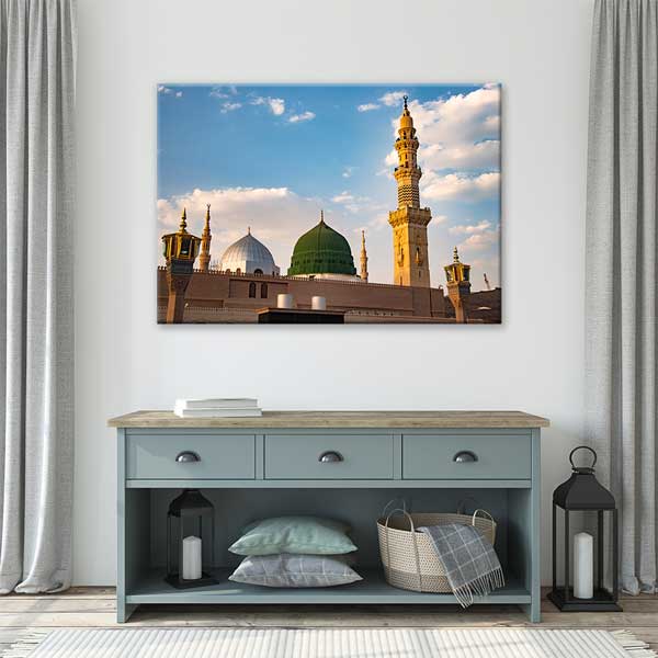 Medine Mescid-i Nebevi Kubbe ve Minare Tasarımlı Kanvas Duvar Tablosu – 10901