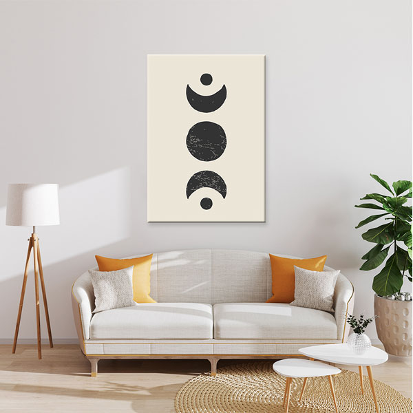 Minimalist Ay Döngüsü Desenli Kanvas Duvar Tablosu – 10886