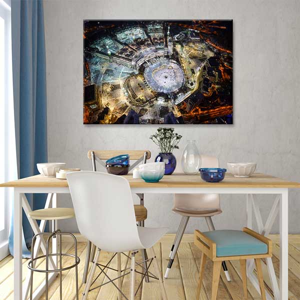 Kabe Harem-i Şerif Gece Manzaralı Kanvas Duvar Tablosu – 10891