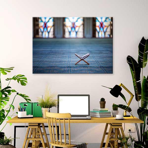 islam-kanvas-tablolar-10898-02 Kur’an-ı Kerim ve Cami Motifli İslami Kanvas Duvar Tablosu – 10898