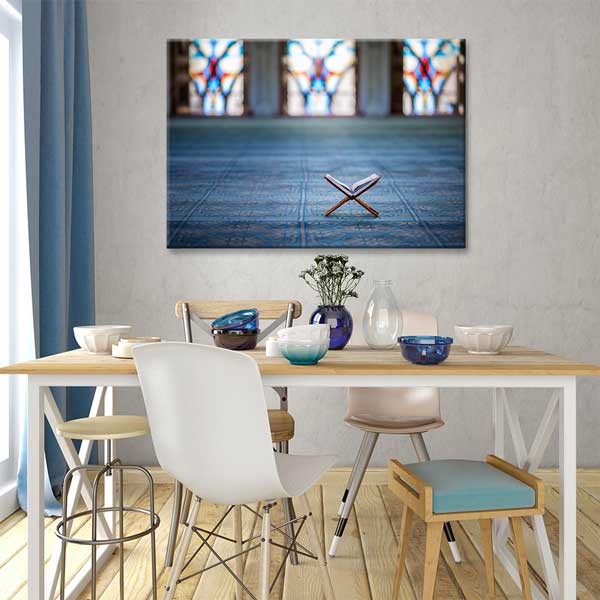 islam-kanvas-tablolar-10898-03 Kur’an-ı Kerim ve Cami Motifli İslami Kanvas Duvar Tablosu – 10898