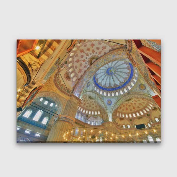 Camii İç Mekân Kubbe Desenli Kanvas Duvar Tablosu – 10908