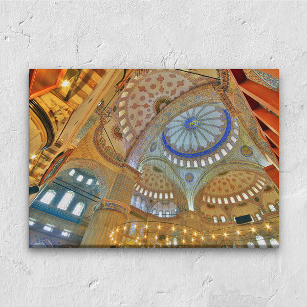 Camii İç Mekân Kubbe Desenli Kanvas Duvar Tablosu – 10908