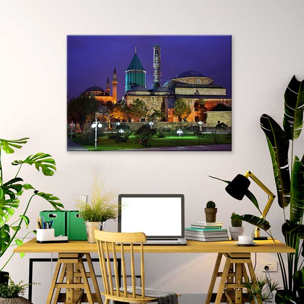 Mevlana Türbesi Gece Görünümü Kanvas Duvar Tablosu – 10909