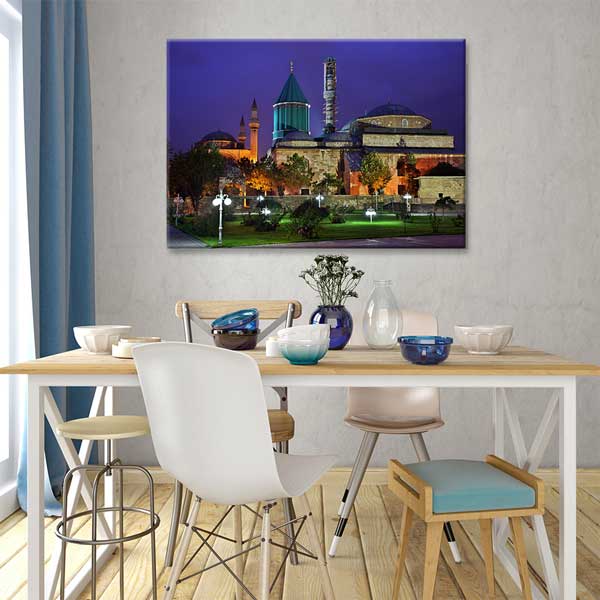 Mevlana Türbesi Gece Görünümü Kanvas Duvar Tablosu – 10909