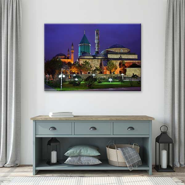 Mevlana Türbesi Gece Görünümü Kanvas Duvar Tablosu – 10909