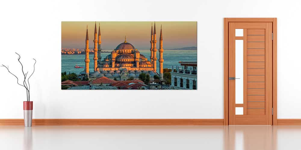 islam-mimarisi-tablo-11471-02 İstanbul Sultanahmet Camii ve Deniz Manzaralı Büyük Ebatlı Duvar Dekoru – 11471