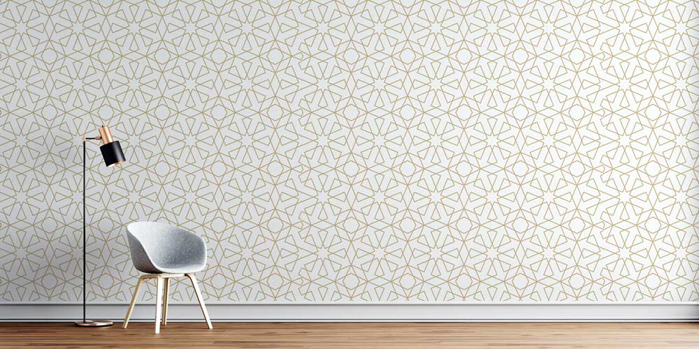 Geometrik İslami Desenli Duvar Kağıdı 6112