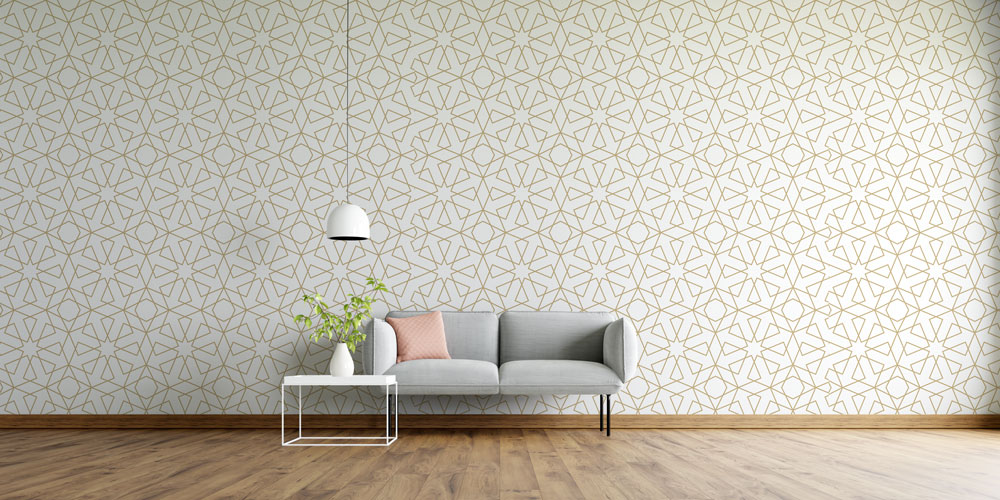 Geometrik İslami Desenli Duvar Kağıdı 6112