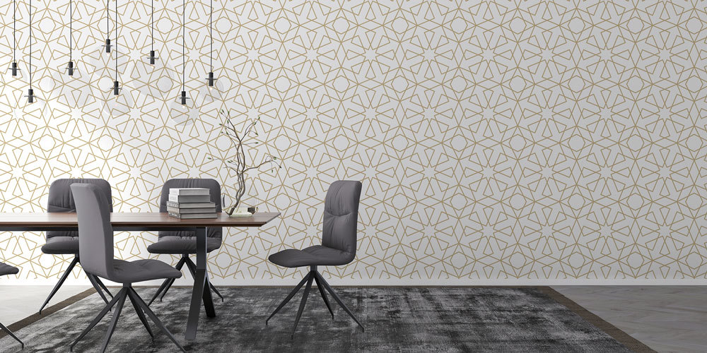 Geometrik İslami Desenli Duvar Kağıdı 6112