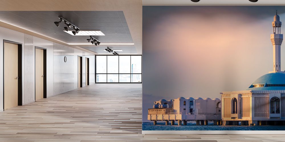 Deniz Üzerinde Mavi Kubbeli Cami Duvar Kağıdı 10427