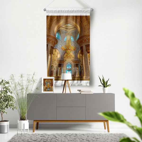 Şeyh Zayed Ulu Camii Avize Detay Duvar Flaması 10669