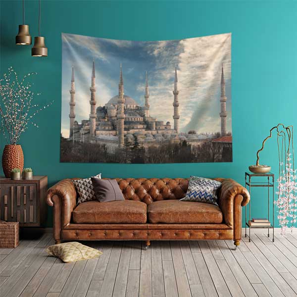 islam-sanati-dekorasyon-10640-01 Sultanahmet Camii İstanbul Duvar Örtüsü Kumaş Baskı 10640