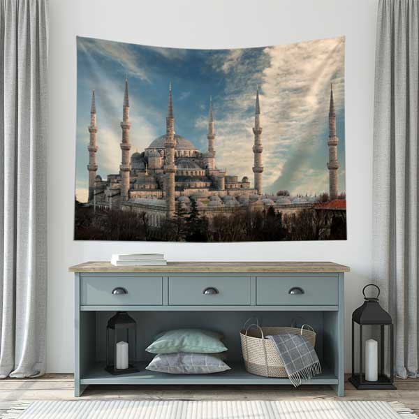 islam-sanati-dekorasyon-10640-02 Sultanahmet Camii İstanbul Duvar Örtüsü Kumaş Baskı 10640