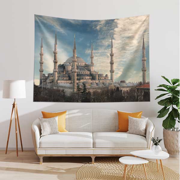 islam-sanati-dekorasyon-10640-03 Sultanahmet Camii İstanbul Duvar Örtüsü Kumaş Baskı 10640