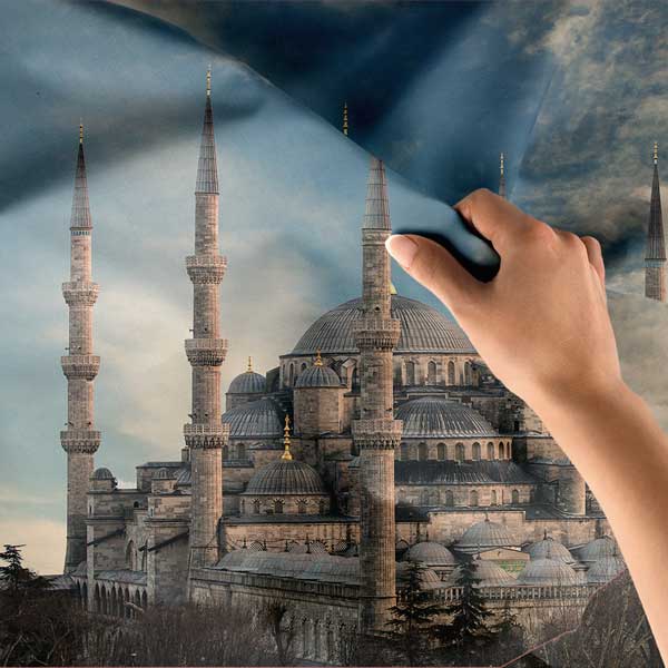 islam-sanati-dekorasyon-10640-05 Sultanahmet Camii İstanbul Duvar Örtüsü Kumaş Baskı 10640