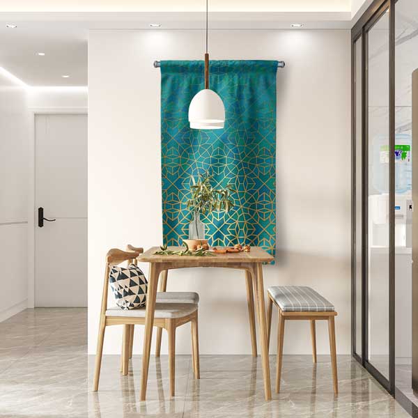 Altın Yaldızlı Geometrik Desen Duvar Flaması 10659