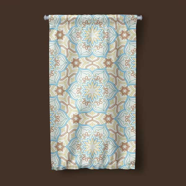 Pastel Tonlarda İslami Desen Duvar Flaması 10657